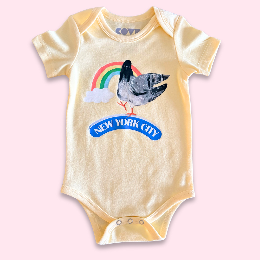 NYC Rainbow Bodysuit- Butter Yellow