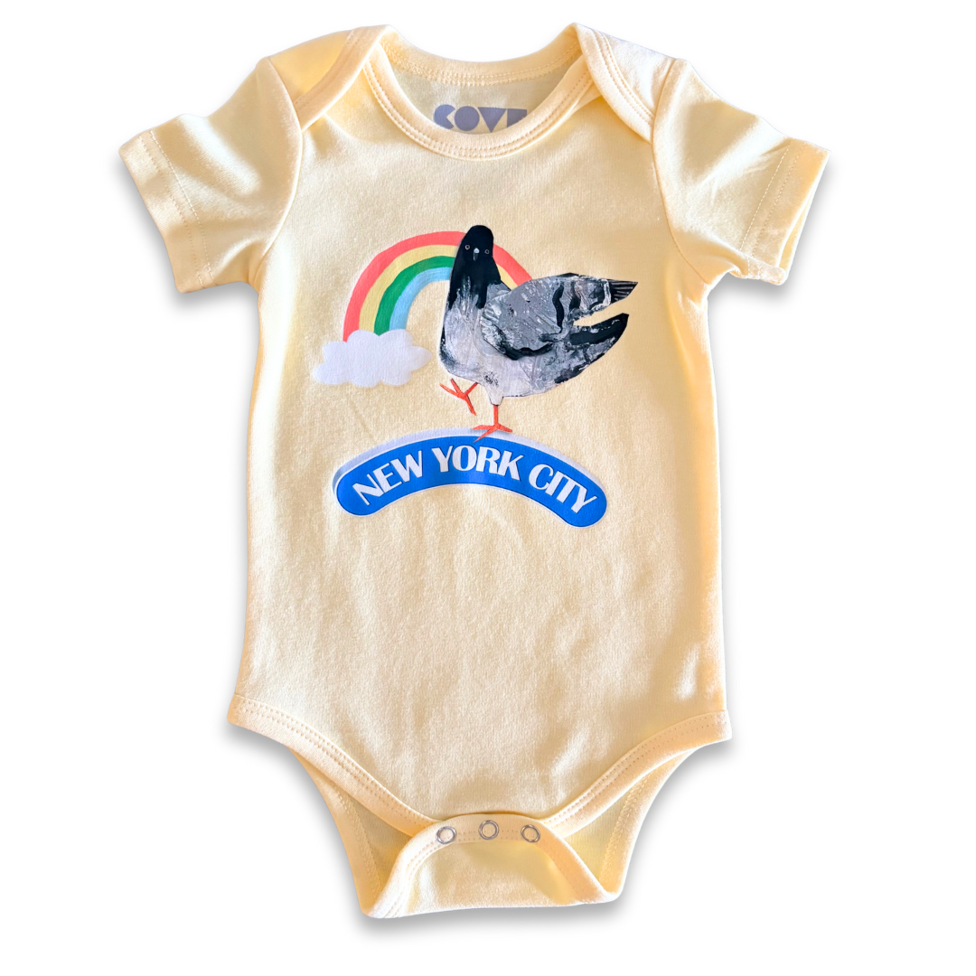 NYC Rainbow Bodysuit- Butter Yellow