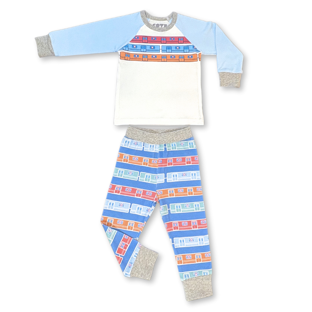 Raglan Blocked Queensboro 2-Pc PJ Set