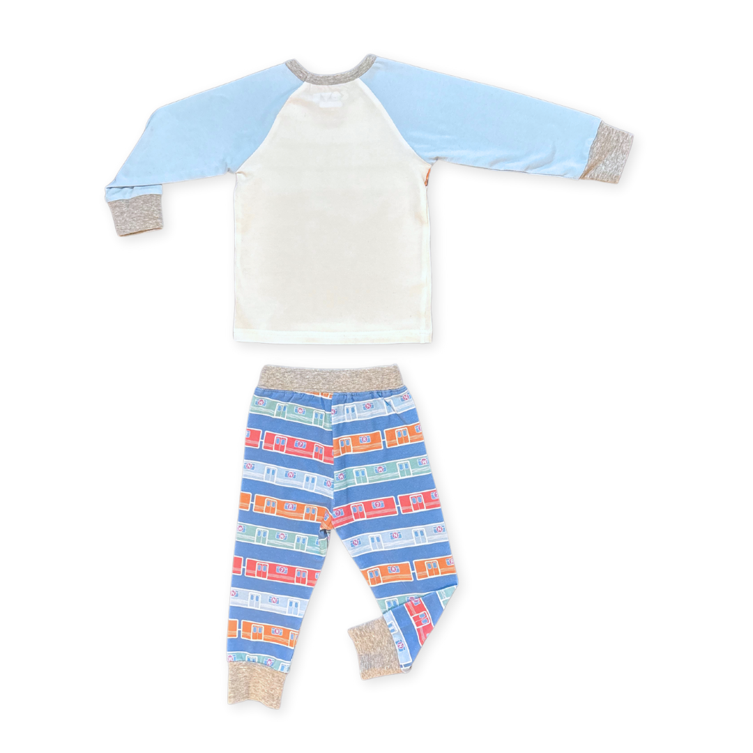 Raglan Blocked Queensboro 2-Pc PJ Set