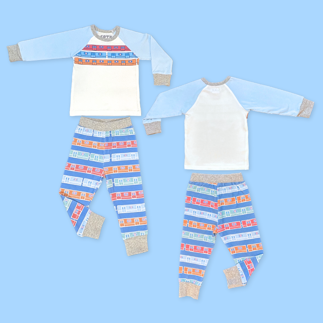 Raglan Blocked Queensboro 2-Pc PJ Set