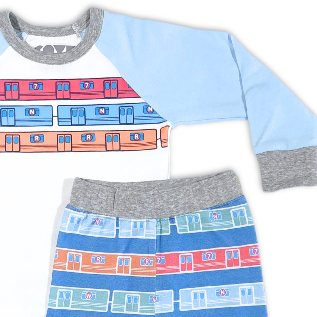Raglan Blocked Queensboro 2-Pc PJ Set