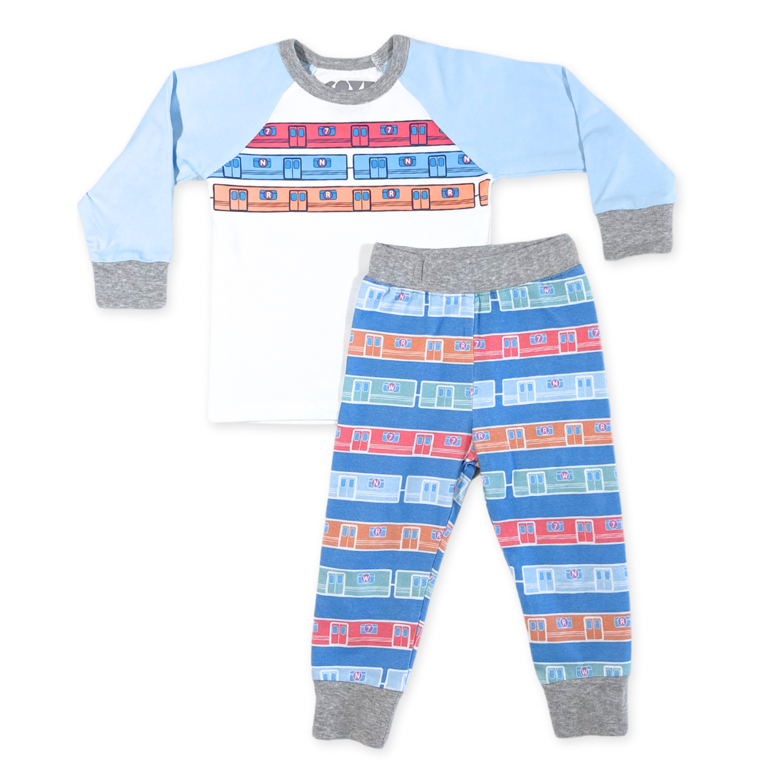 Raglan Blocked Queensboro 2-Pc PJ Set