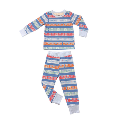 Queensboro Trains 2-pc Pajama Set