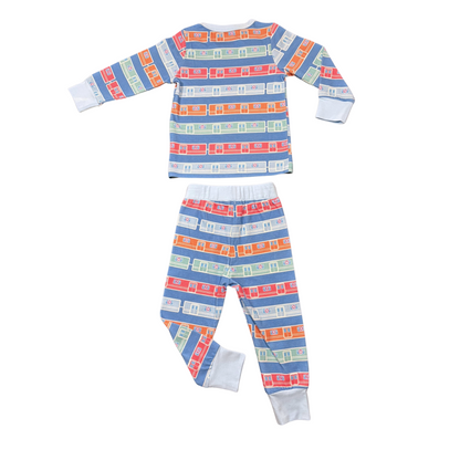 Queensboro Trains 2-pc Pajama Set